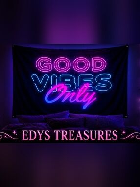 New Good Vibes Only Tapestry Wall Hanging NWOT